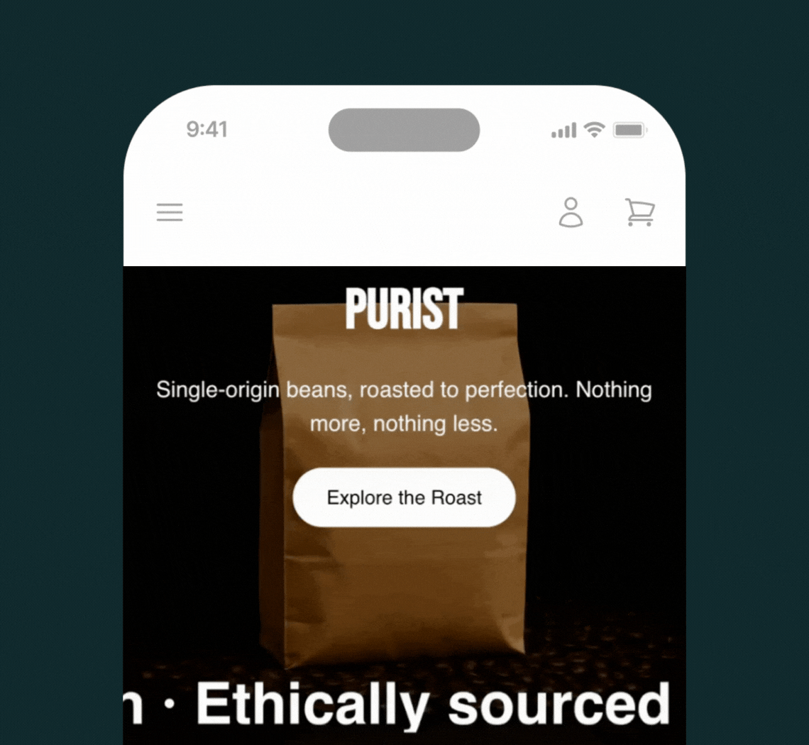 Hero with Scrolling Text